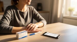 GLP-1 pregnancy questions with pregnancy test and medication reminder