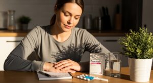 Prenatal vitamins before test with pregnancy test and cycle tracker