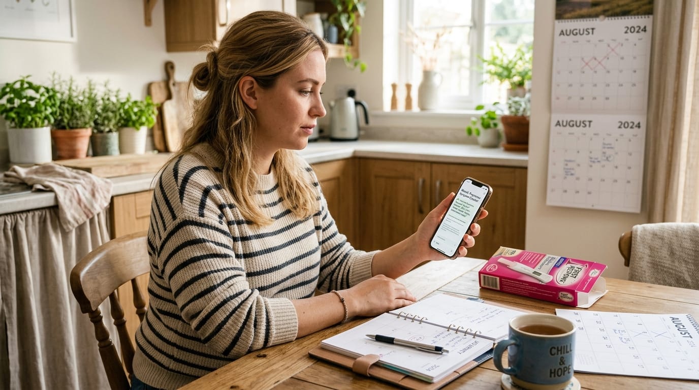 AI pregnancy symptom checker in 2026 used before taking a pregnancy test