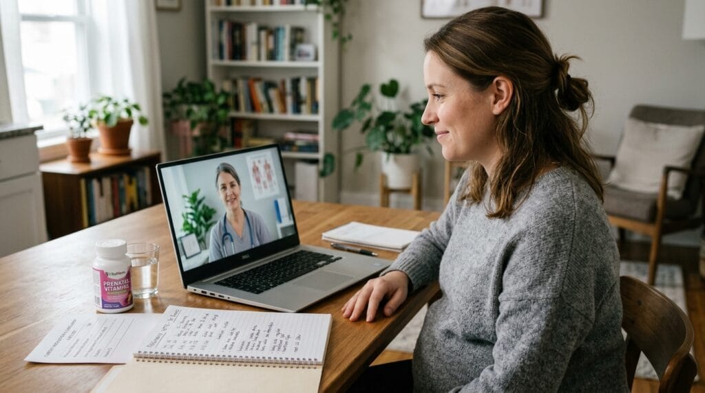 Telehealth pregnancy guidance before first in-person prenatal appointment