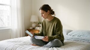 Woman tracking a late period after taking Plan B emergency contraception