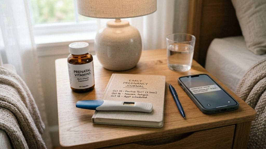 positive pregnancy test and virtual appointment reminder
