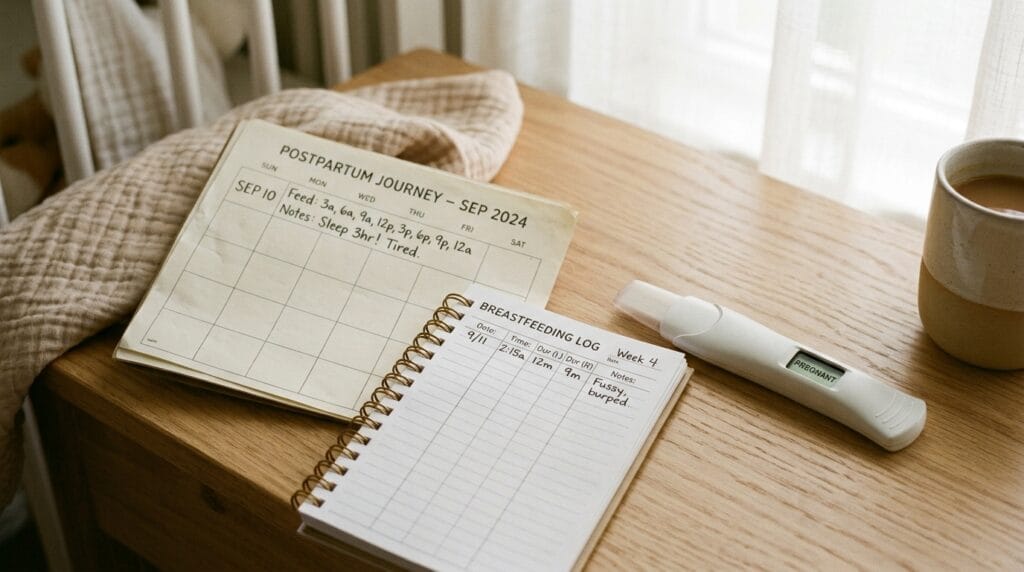 postpartum calendar and pregnancy test