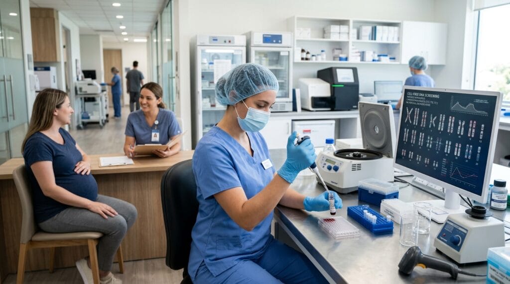 Cell-free DNA blood test screening for common chromosome conditions