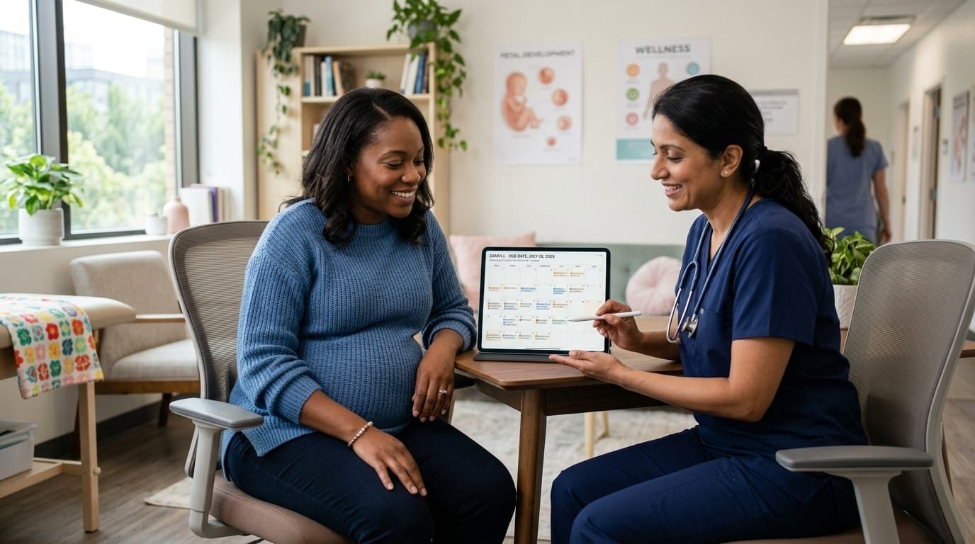 Tailored prenatal care schedule with flexible visits and telehealth in 2026
