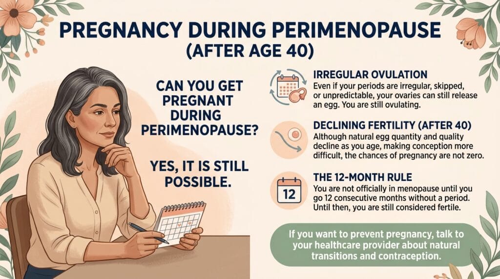 Can you get pregnant during perimenopause after age 40