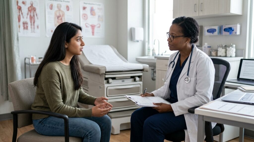 Talking to a healthcare provider about a late period after Plan B